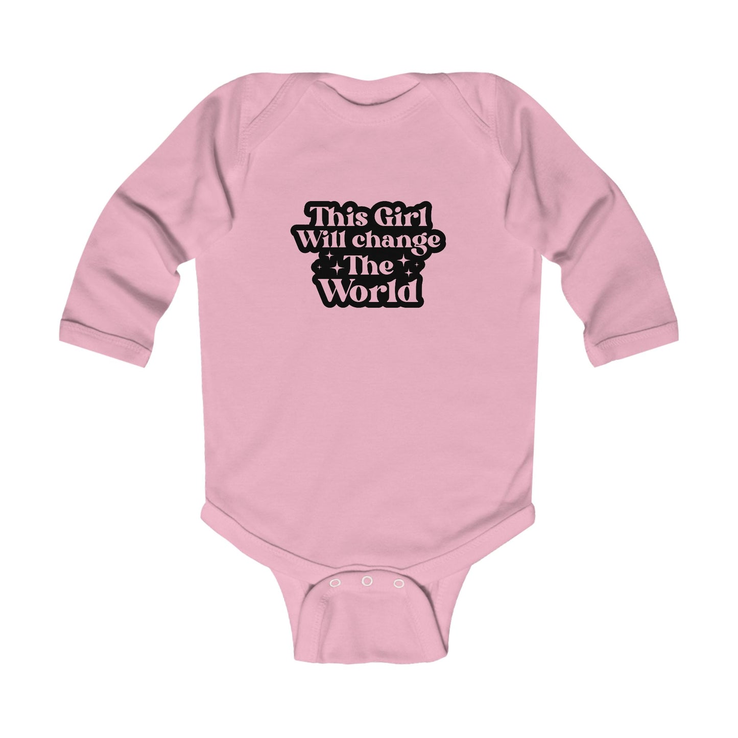 Infant Long Sleeve Bodysuit - "This Girl Will Change The World" Inspirational Baby Outfit