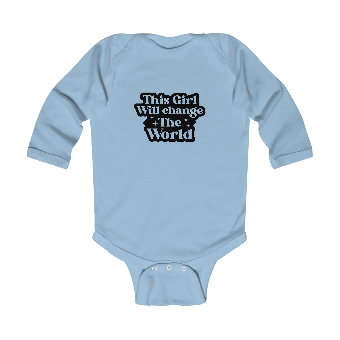 Infant Long Sleeve Bodysuit - "This Girl Will Change The World" Inspirational Baby Outfit