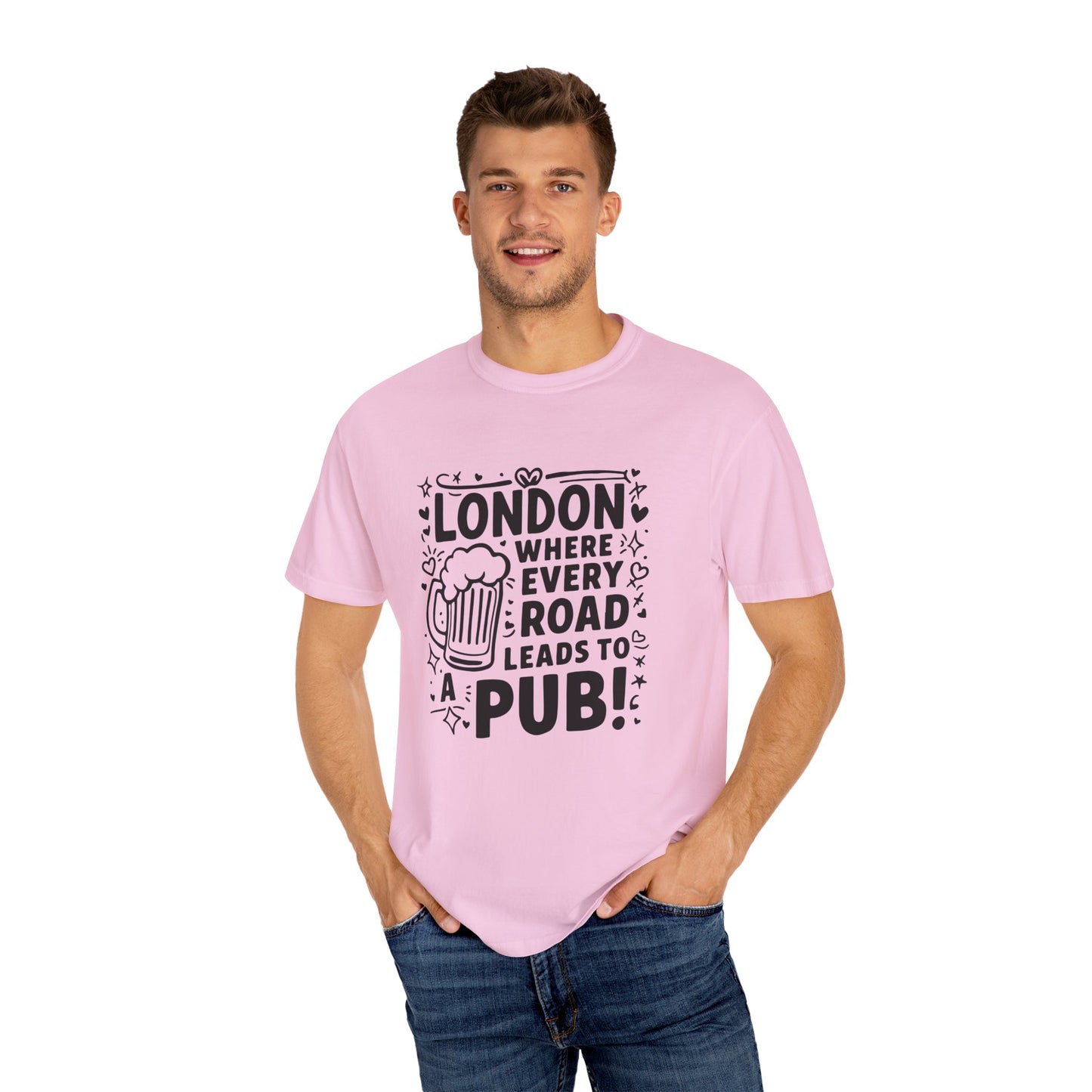 London's Nostalgic Road Classic Unisex Garment-Dyed T-shirt