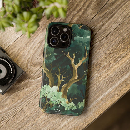 Forest Green Phone Case, Nature-Inspired Tough Cases, Eco-Friendly Gift, Outdoor Lover Accessory, Unique Phone Cover
