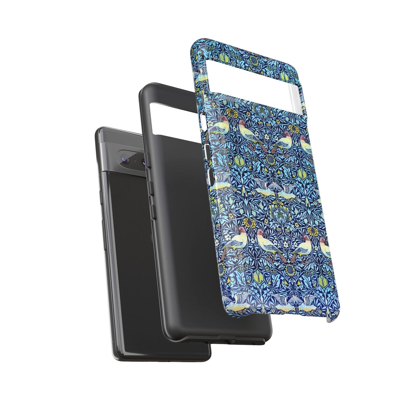 Bird and Floral Pattern Phone Case, Tough Cases, Gift for Nature Lovers, Eco-friendly, Custom Phone Accessories, All-Occasion