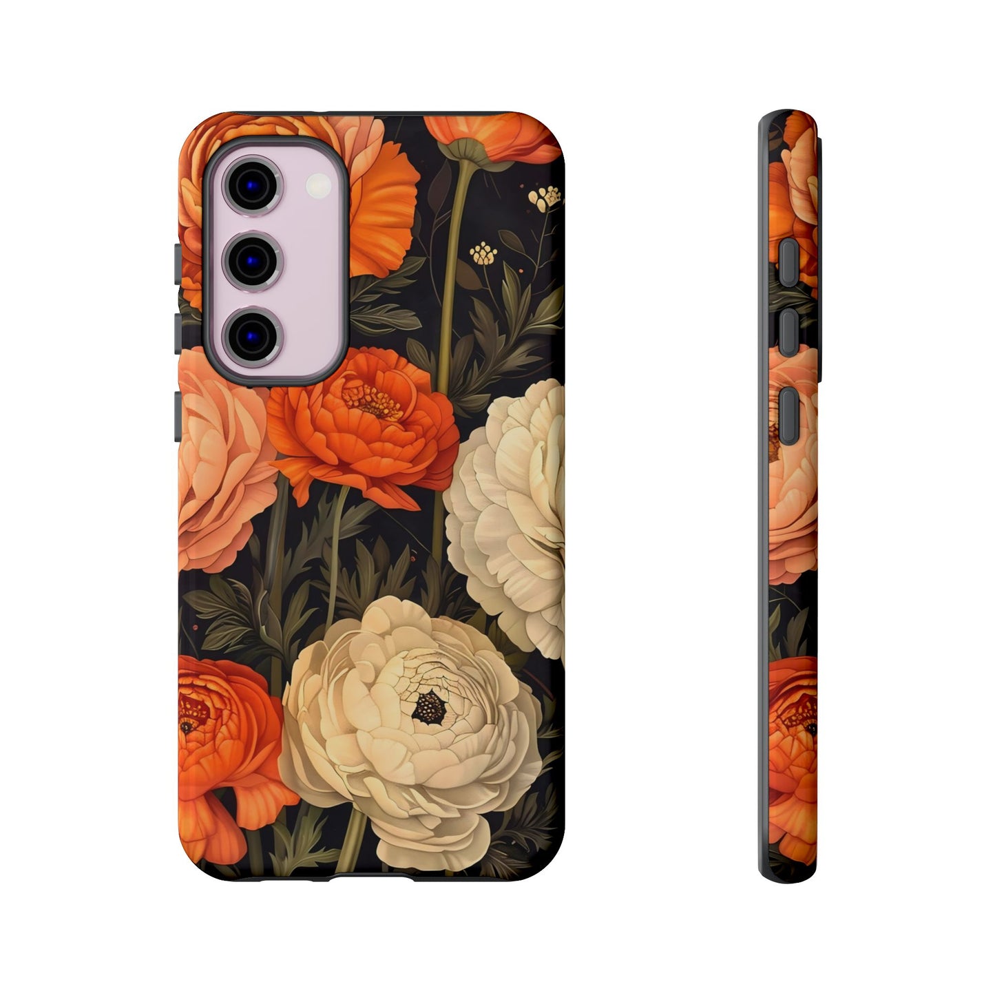 Floral Phone Case with Tough Protection, Blooming Ranunculus Design, Durable Cover, Gift for Flower Lovers, Eco-Friendly Phone Accessory