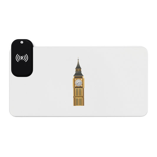 Buckingham Palace Sketch - LED Gaming Mouse Pad with Wireless Charging - Perfect for Gamers, Desk Decor, Tech Gifts, Modern Workspace, and Birthday Present