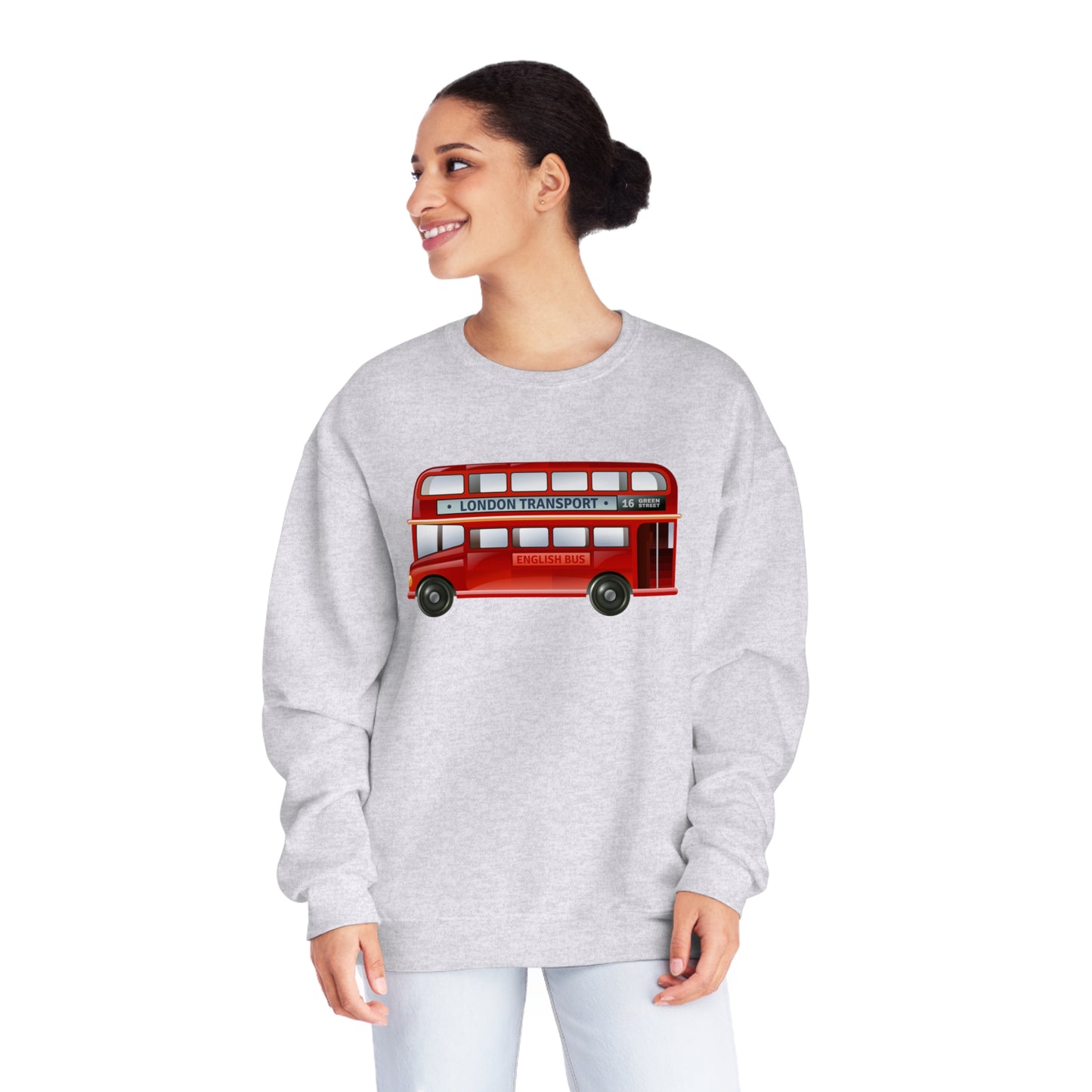 Unisex NuBlend® Crewneck Sweatshirt - All Aboard! The Classic London Double-Decker