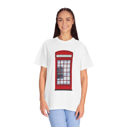 Unisex Garment-Dyed T-shirt - Iconic British Public Telephone