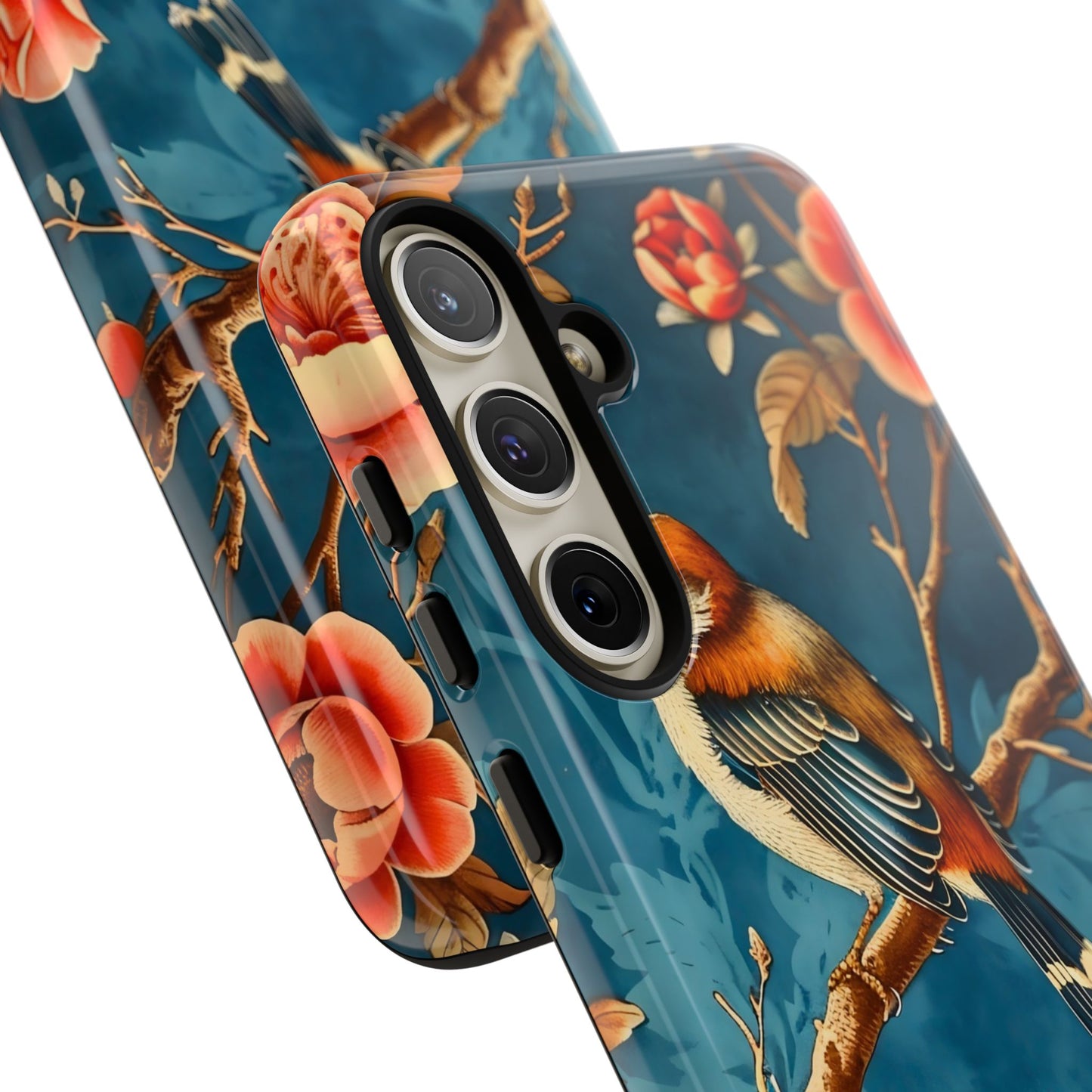 Bird & Floral Phone Case, Tough Cases for Nature Lovers, Gift for Her, Customizable Design, Vibrant Tech Accessories