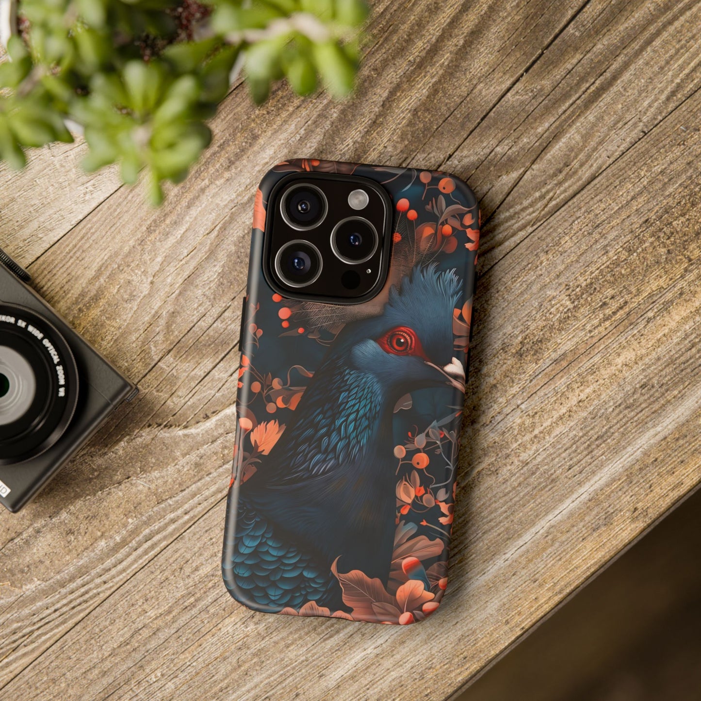 Vibrant Phone Case with Floral Peacock Design - Tough Cases, Artistic Phone Cover, Unique Gift for Nature Lovers, Stand Out Tech Accessory