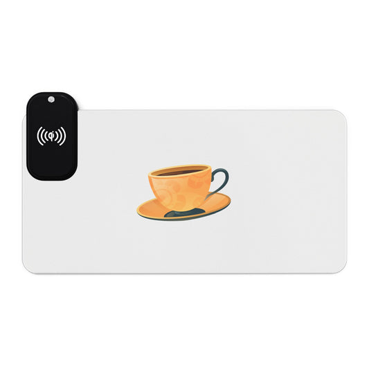 Golden Teacup and Saucer - LED Gaming Mouse Pad with Wireless Charging - Perfect for Gamers, Home Office Decor, and Christmas Gifts, Unique Desk Accessory, [...]