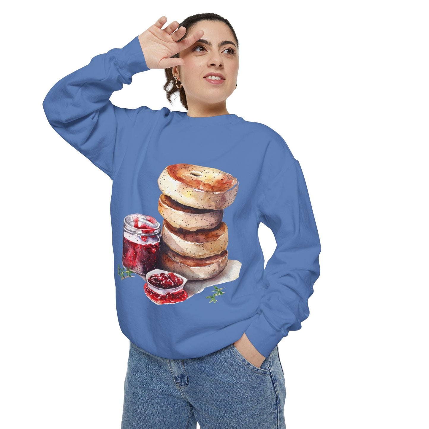 Unisex Garment-Dyed Sweatshirt - Savor the Majesty - Iconic British Royal Foods