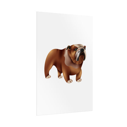 Bulldog Rolled Poster Art | Dog Lover’s Wall Decor | Unique Gift for Pet Owners | Living Room or Office Decor