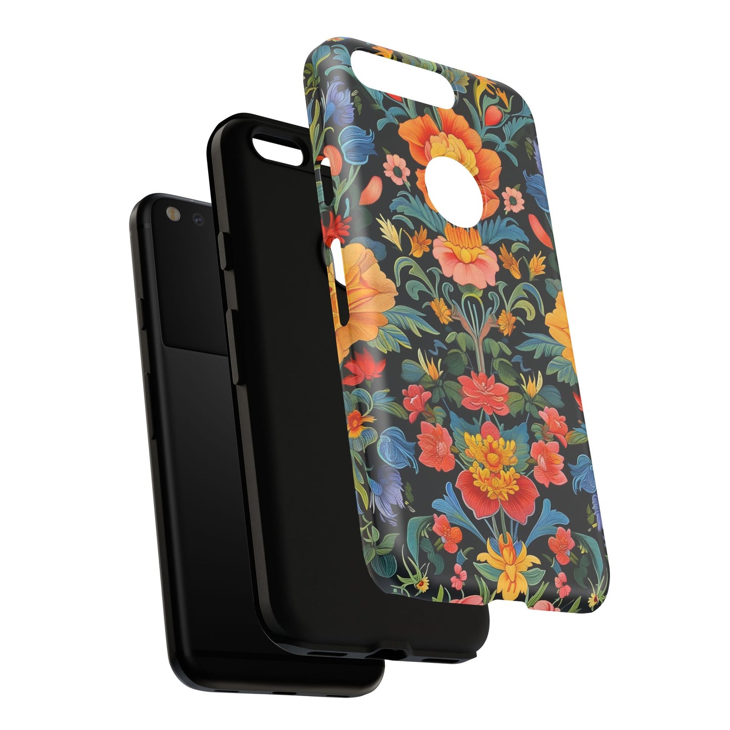 Floral Phone Case - Vibrant Flower Pattern, Tough Case for iPhone, Samsung, Aesthetic Gift, Flower Lover Accessory