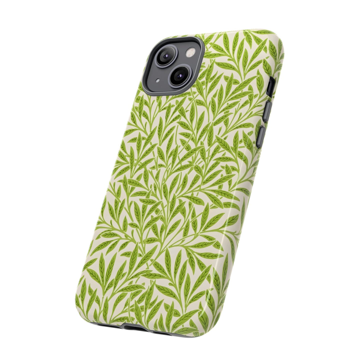 Green Leaf iPhone Case, Tough Cases, Botanical Phone Protection, Eco-Friendly Cover, Nature Lover Gift, Trendy Cell Phone Accessory