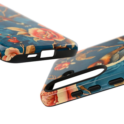 Bird & Floral Phone Case, Tough Cases for Nature Lovers, Gift for Her, Customizable Design, Vibrant Tech Accessories