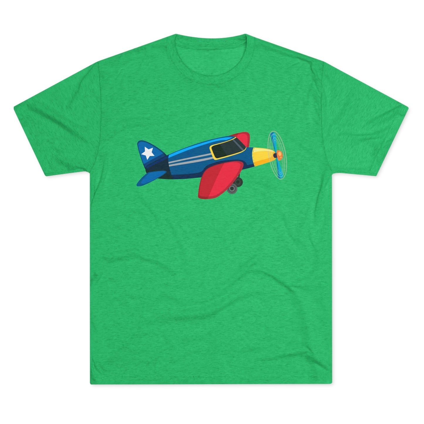 Vintage Airplane Illustration - Retro Aviation Cozy Unisex Tri-Blend Crew Tee
