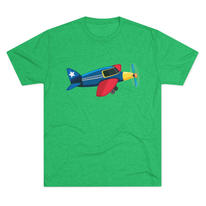 Vintage Airplane Illustration - Retro Aviation Cozy Unisex Tri-Blend Crew Tee