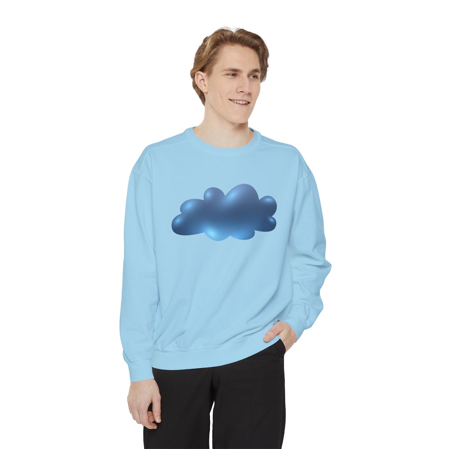 Unisex Garment-Dyed Sweatshirt - Serene Cloudscape Dreamy Cloud
