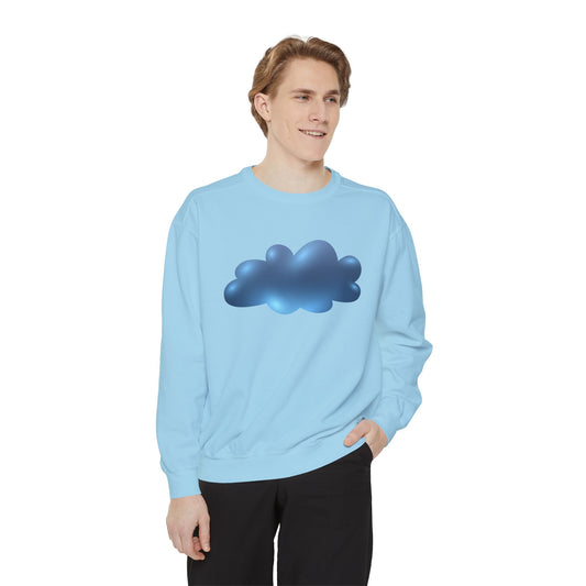 Unisex Garment-Dyed Sweatshirt - Serene Cloudscape Dreamy Cloud