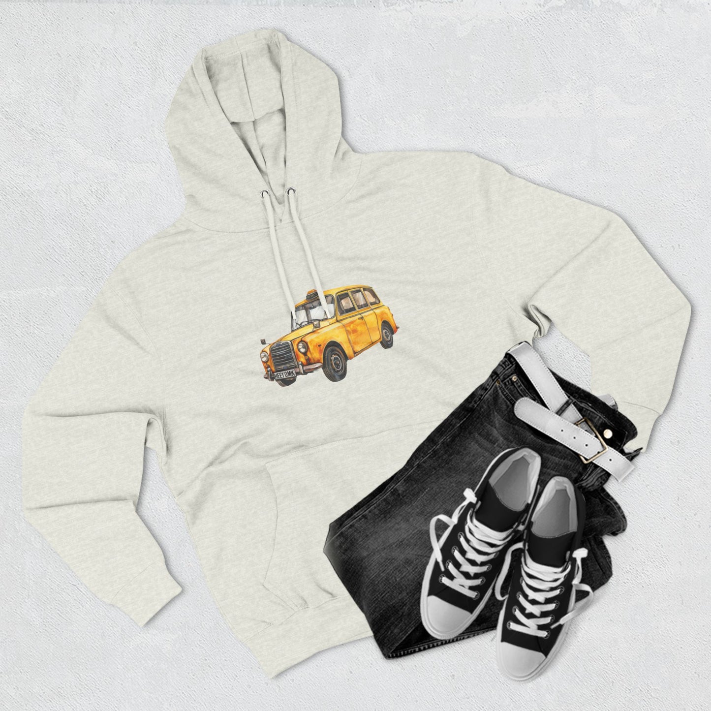 Three-Panel Fleece Hoodie - British Vintage Car