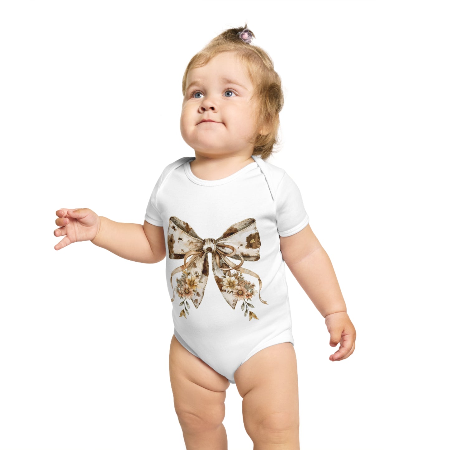 Floral Bow Baby Bodysuit - Cute and Comfortable Newborn Outfit