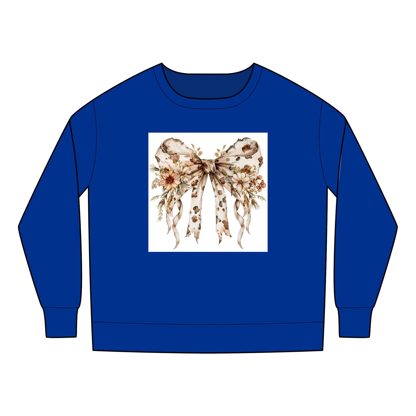 Toddler Sweatshirt - Rustic Country Bow with Daisy Flowers and Cow Spots - Cozy, Stylish, Perfect for Little Ones