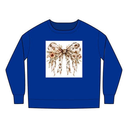 Toddler Sweatshirt - Rustic Country Bow with Daisy Flowers and Cow Spots - Cozy, Stylish, Perfect for Little Ones