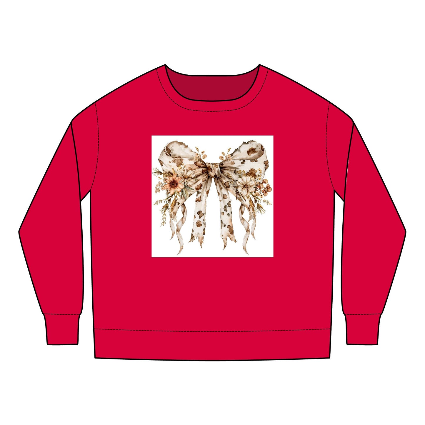 Toddler Sweatshirt - Rustic Country Bow with Daisy Flowers and Cow Spots - Cozy, Stylish, Perfect for Little Ones