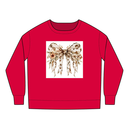 Toddler Sweatshirt - Rustic Country Bow with Daisy Flowers and Cow Spots - Cozy, Stylish, Perfect for Little Ones