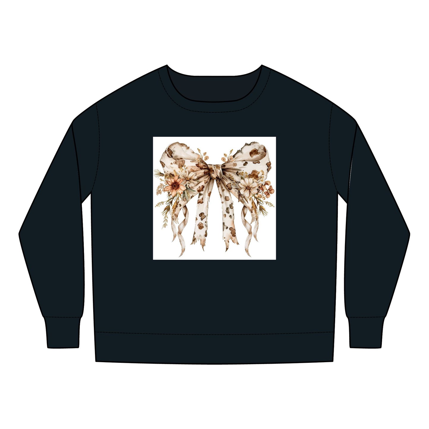 Toddler Sweatshirt - Rustic Country Bow with Daisy Flowers and Cow Spots - Cozy, Stylish, Perfect for Little Ones