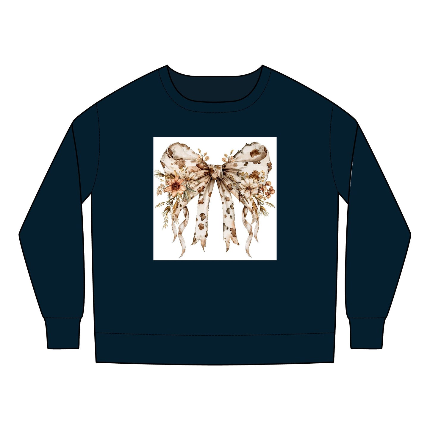 Toddler Sweatshirt - Rustic Country Bow with Daisy Flowers and Cow Spots - Cozy, Stylish, Perfect for Little Ones