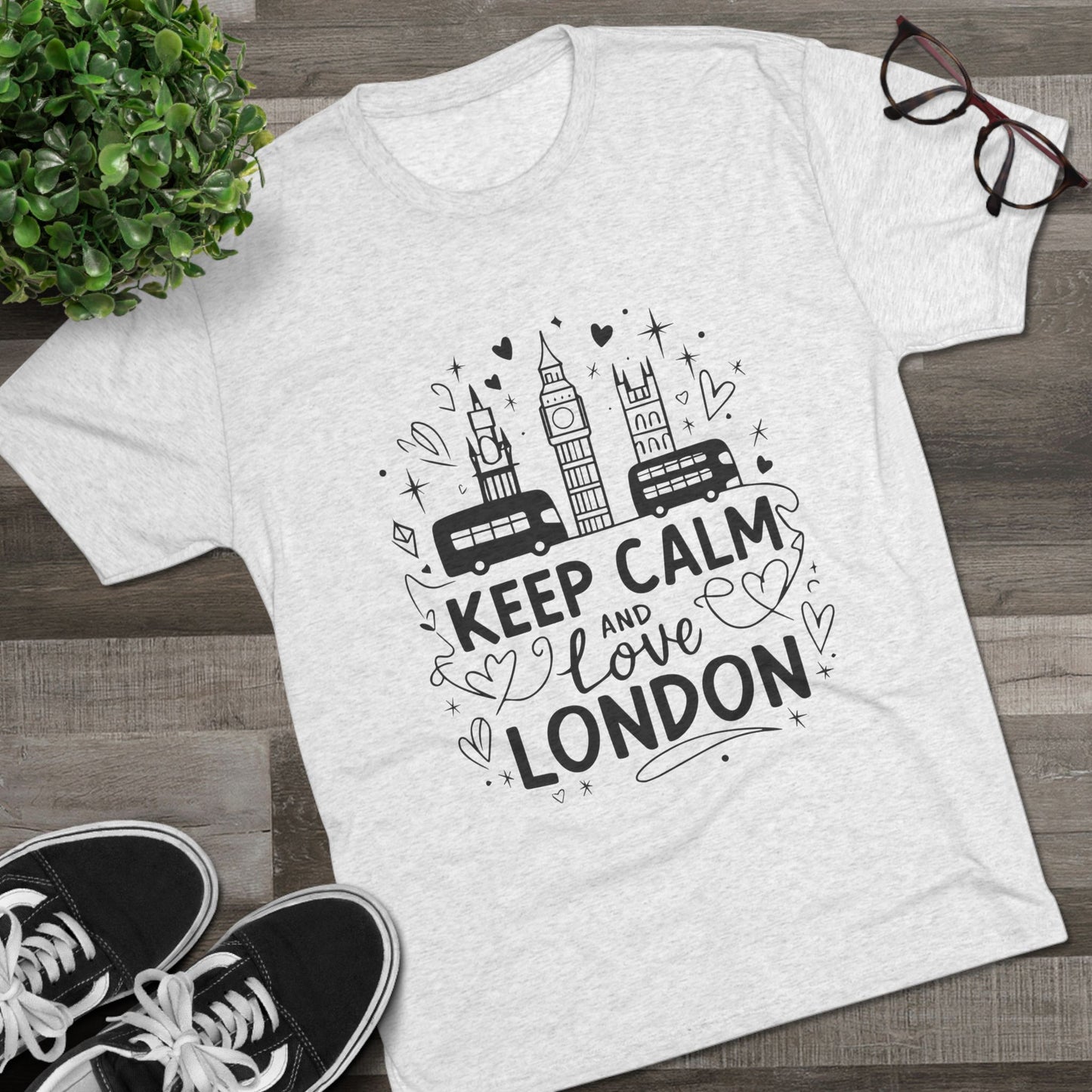 Keep Calm and Love London Unisex Tri-Blend Crew Tee