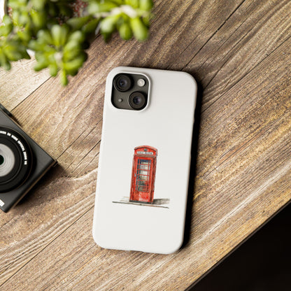 Charming London Phone Cases, Slim Phone Cover, Unique Cell Phone Case, Phone Accessory, Gift for Travelers, Red Telephone Booth Design