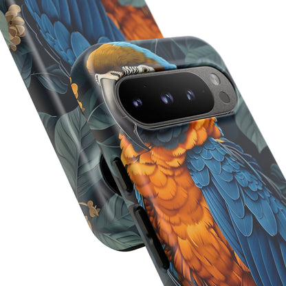 Tropical Parrot Phone Case - Tough Cases, Colorful Phone Cover, Nature Lover Gift, Floral Design, Bird Lover Accessory