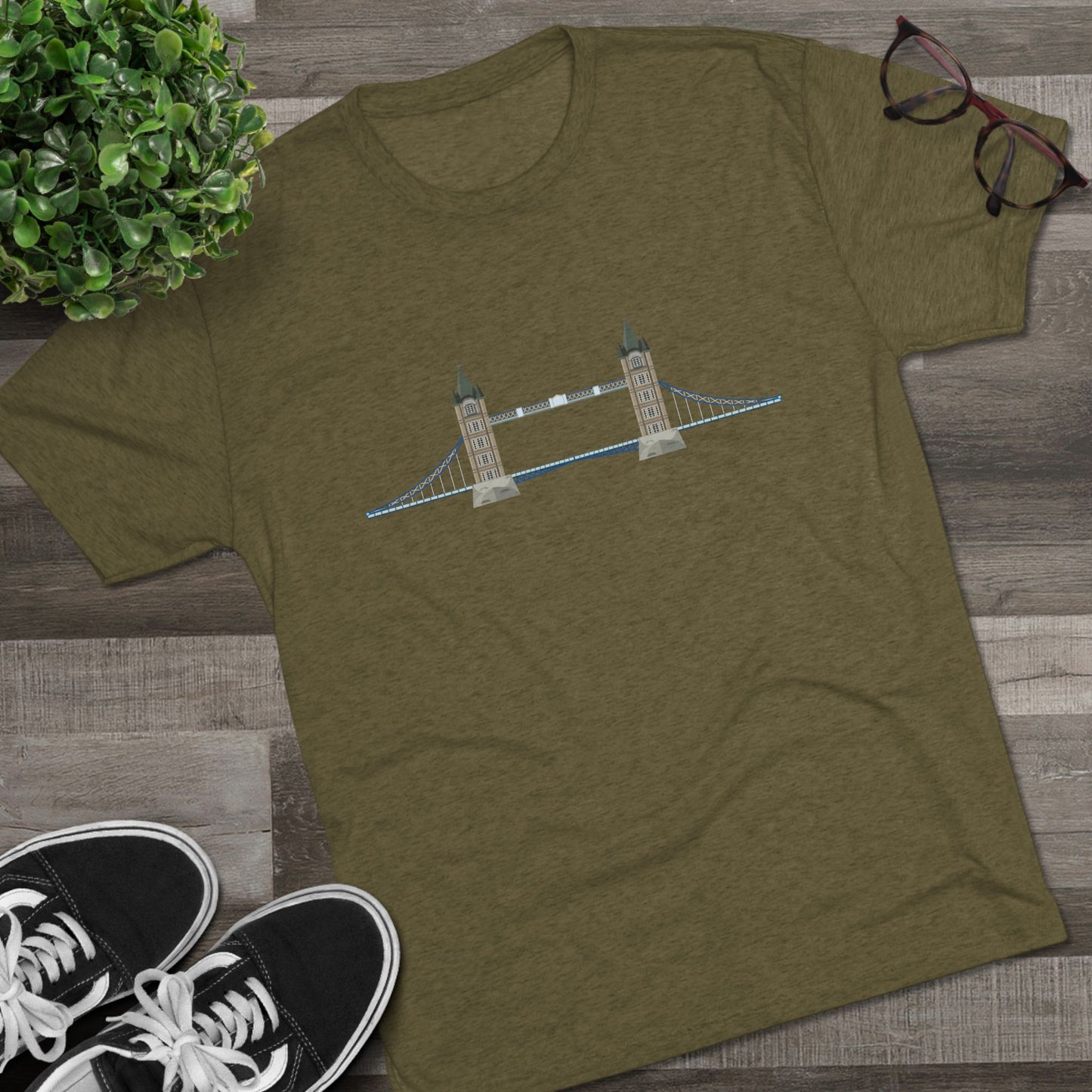Tower Bridge - Iconic London Trendy Unisex Tri-Blend Crew Tee