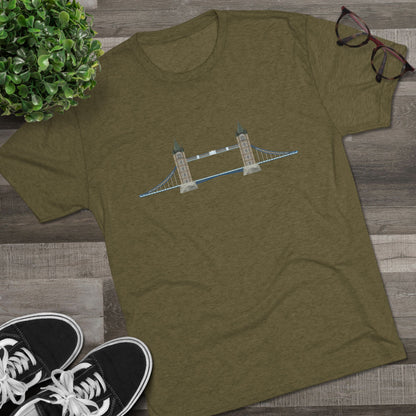 Tower Bridge - Iconic London Trendy Unisex Tri-Blend Crew Tee