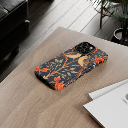 Floral Phone Case – Tough Cases with Bird Design, Unique Gift for Nature Lovers, Stylish Tech Accessory, Phone Cover, Artistic Case