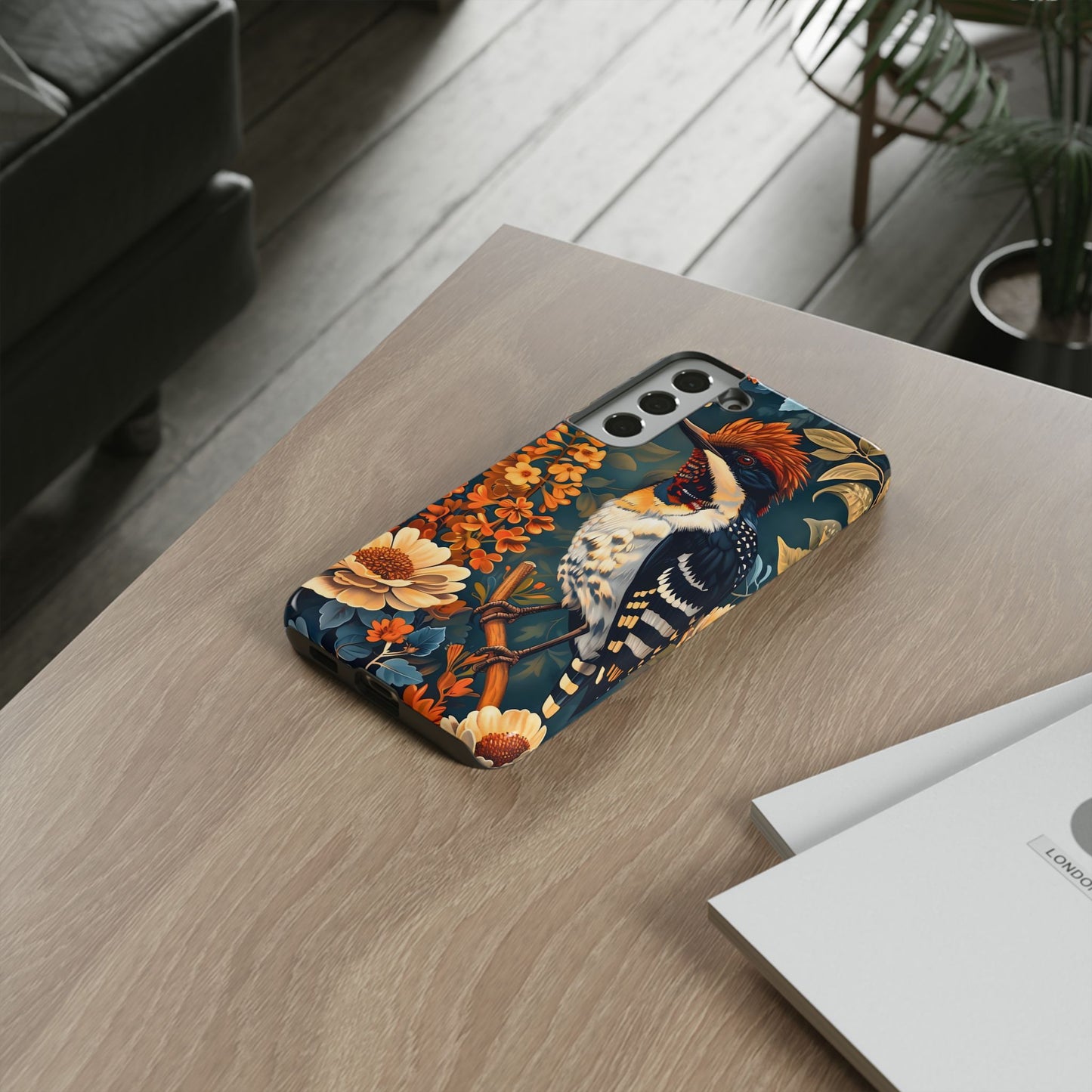 Tough Cases: Floral Bird Phone Case, Vintage Style Cover, Nature Lover Gift, Botanical Design, Spring Inspire Fashion