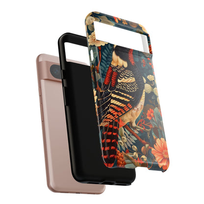 Nature-Inspired Phone Case with Floral Art, Tough Phone Cover, Protective Case, Gift for Nature Lovers, Unique Phone Accessory