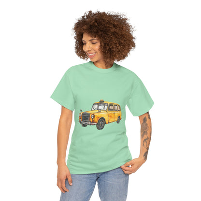 Unisex Heavy Cotton Tee - British Vintage Car - Classic Elegance and Timeless Style