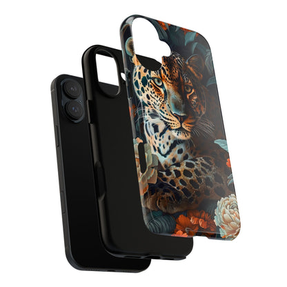 Wildlife Phone Case with Leopard Design | Tough Cases, Animal Prints, Floral Phone Cover, Gift for Nature Lovers, Unique Phone Accessories
