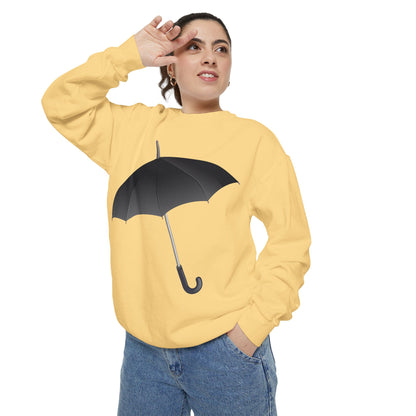 Unisex Garment-Dyed Sweatshirt - Regal Royal Umbrella - Elegant and Majestic Design