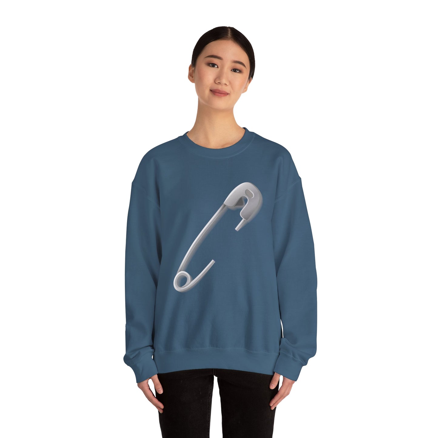Unisex Heavy Blend™ Crewneck Sweatshirt - Minimalist Safety Pin Design
