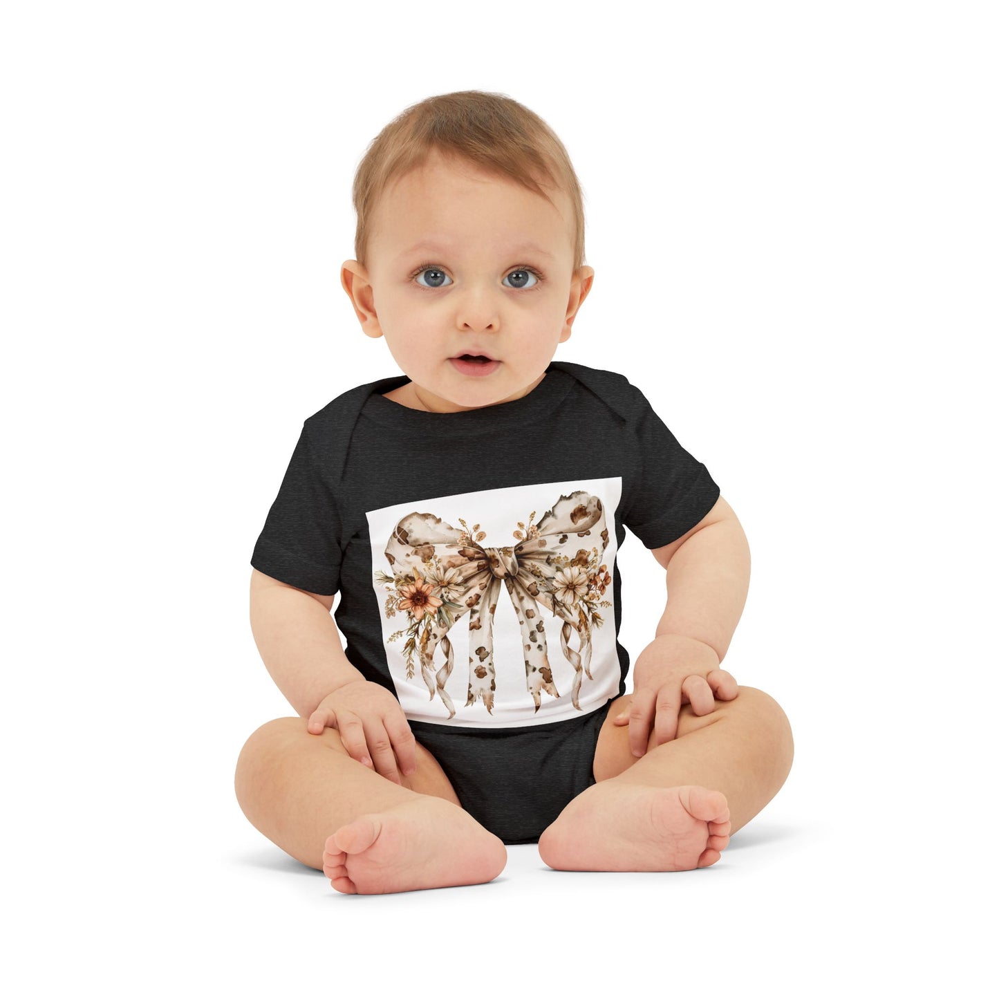 Floral Bow Infant One Piece Outfit
