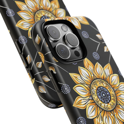 Floral Phone Case with Mandala Design, Tough Cases for iPhone & Samsung, Boho Style, Gift for Her, Unique Accessories