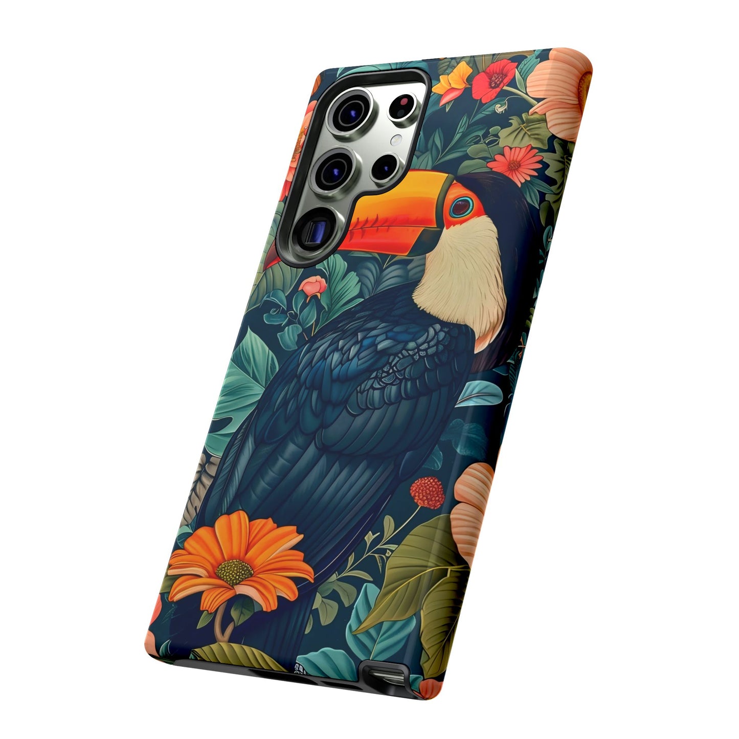 Tropical Toucan Phone Case - Cute Animal Design, Nature Lover Gift, Floral Pattern, Bird Lover Accessory, Summer Vibes