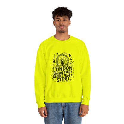 Unisex Heavy Blend™ Crewneck Sweatshirt - London Story Telling Streets