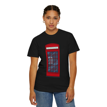 Unisex Garment-Dyed T-shirt - Iconic British Public Telephone