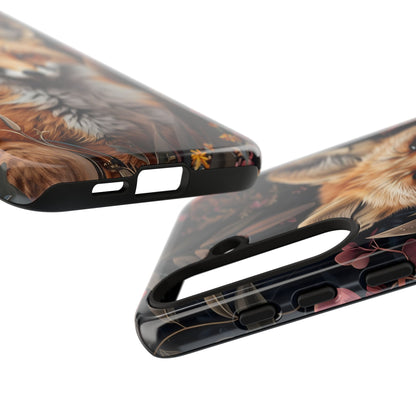 Fox Floral Phone Case, Tough Cases for Animal Lovers, Nature Themed Gift, Cute Phone Cover, Wild Fox Protector