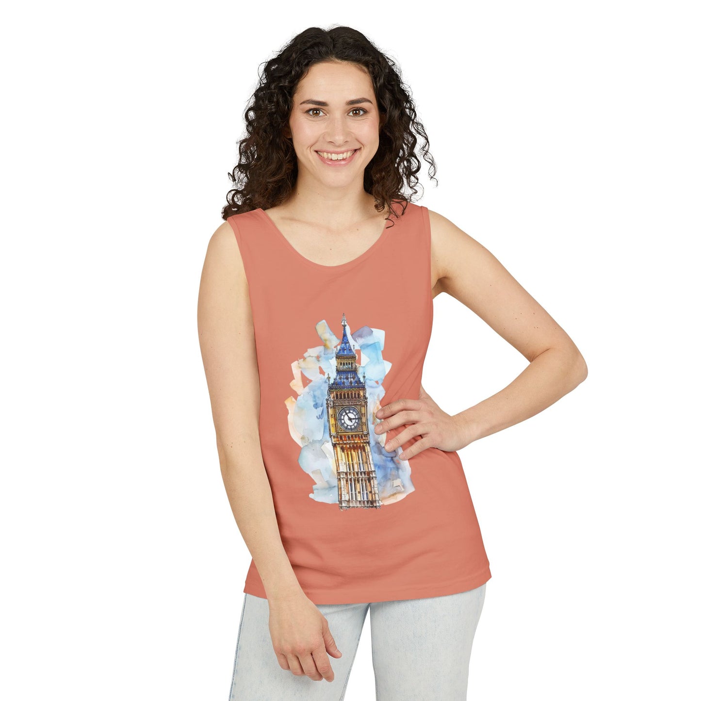 Unisex Garment-Dyed Tank Top - Historic Hands - The UK’s Clock Tower