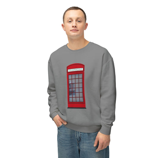 Unisex Lightweight Crewneck Sweatshirt Classy -  Iconic British Public Telephone
