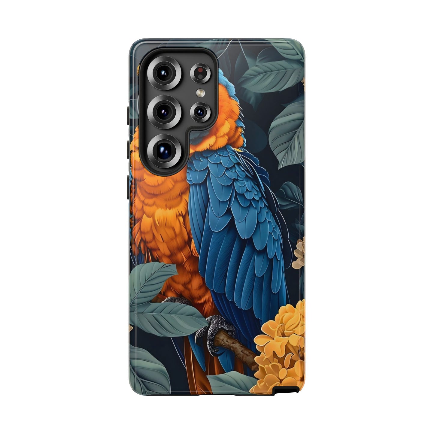 Tropical Parrot Phone Case - Tough Cases, Colorful Phone Cover, Nature Lover Gift, Floral Design, Bird Lover Accessory